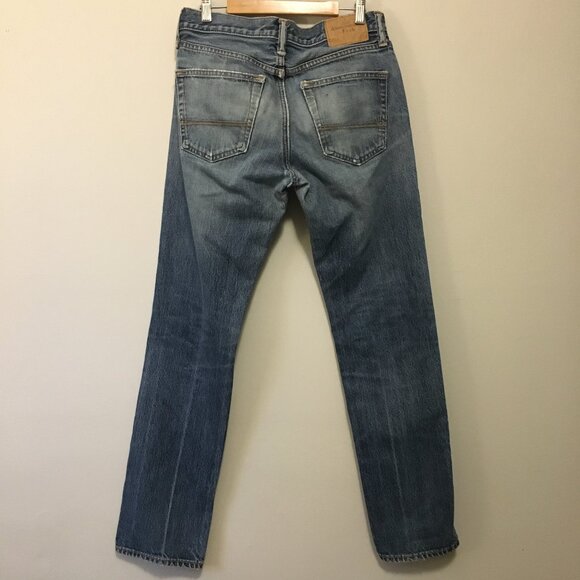 Abercrombie & Fitch Slim & Straight Blue Distressed Denim Jeans - Picture 2 of 16
